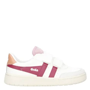 Gola Falcon Strap leren sneakers wit/roze