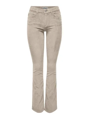 ONLY corduroy flared regular waist flared broek ecru