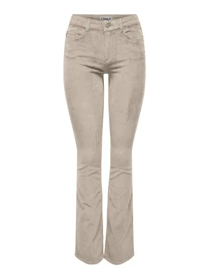 ONLY corduroy flared regular waist flared broek ecru