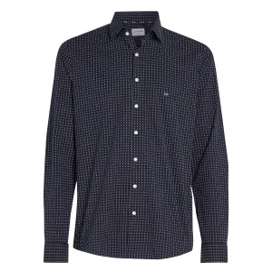 Calvin Klein Heren Microprint Poplin Overhemd (Blauw)