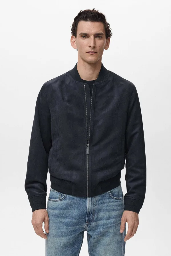 Mango Man bomberjack donkerblauw