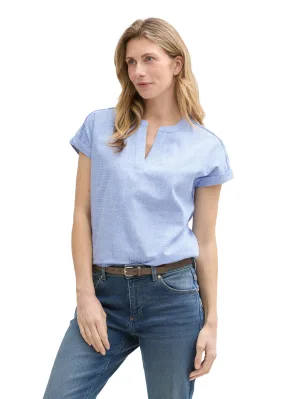 Tom Tailor Blouse met korte mouwen in tuniek-stijl, geruit