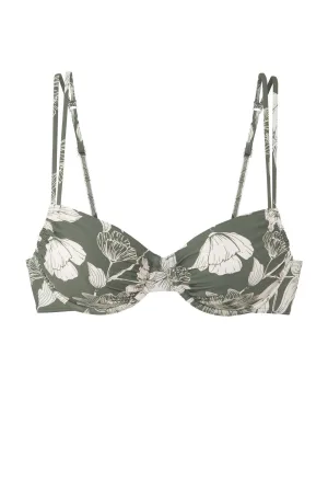 s.Oliver voorgevormde beugel bikinitop olijfgroen/wit