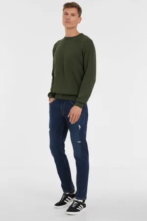 anytime Athletic fit jeans donkerblauw