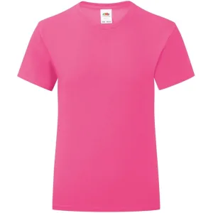 Fruit Of The Loom Meisjes Iconische T-Shirt (Fuchsia Roze)