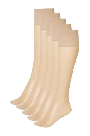anytime panty kniekousen 20 denier – set van 5 nude