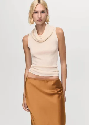 Mango midi rok cognac