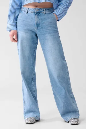 Shoeby high waist wide leg jeans light blue denim