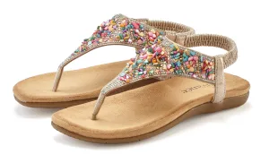 Vivance Sandalen Zomerschoen Tussenstuk sandaal met sierstenen VEGAN