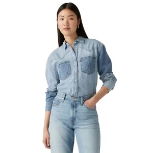 Levis Dames Teodora Denim Lichtgewicht Shirt (Lichtblauw)