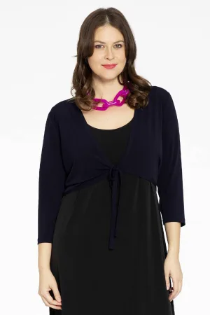 YOEK bolero DOLCE van travelstof donkerblauw