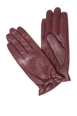 ICHI leren handschoenen IAMADICKEN LEA donkerrood