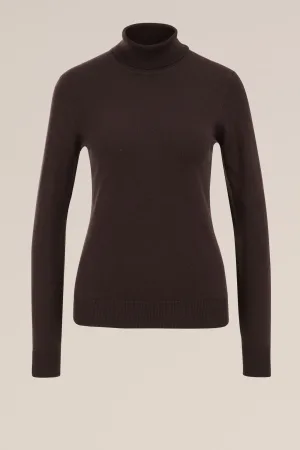 WE Fashion – Dames coltrui – Regular fit – Donkerbruin – Katoen –