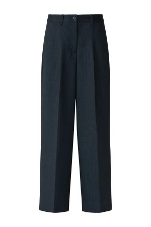 s.Oliver wide leg high waist pantalon blauw
