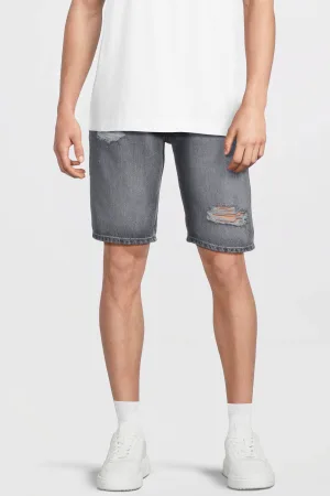 anytime denim short grijs