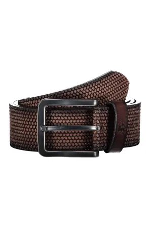 LERROS leren riem donkerbruin