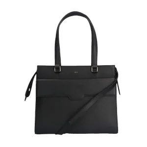 Manfield leren shopper zwart