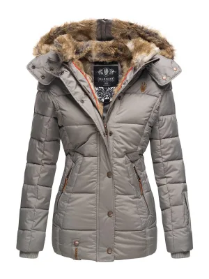 Marikoo dames winterjas Nekoo met imitatiebont capuchon & teddyvoering