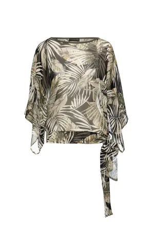 Bedrukte Chiffon Batwing Top