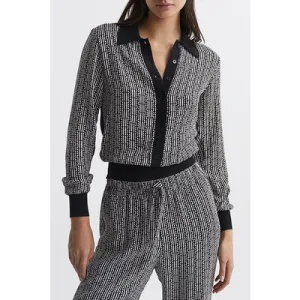 Reiss Olivia-print Cardigan Black