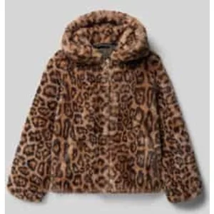 Guess Regular fit jack van imitatiebont met all-over dierenprint