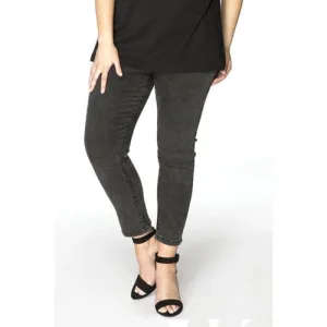 YOEK cropped high waist skinny jeans antraciet