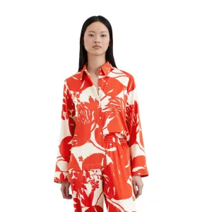 Marc O’Polo Satijnen blouse Zachte, zijdeachtige oppervlakte, met allover print