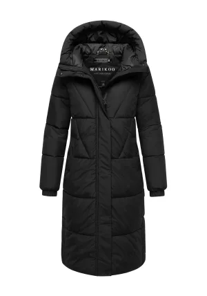 Marikoo dames gewatteerde mantel Yaskaa met capuchon & fleecevoering