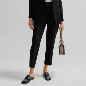 Damespantalon Boss Tapia Belted Regular-Fit in Zwart