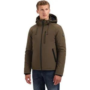 No Excess Jacket short fit hooded softshell s taupe