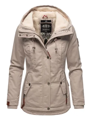 Marikoo dames winterjas met teddyfleece voering & capuchon