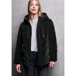 Street One Studio Dames Jas met doorgestikte golven in Zwart