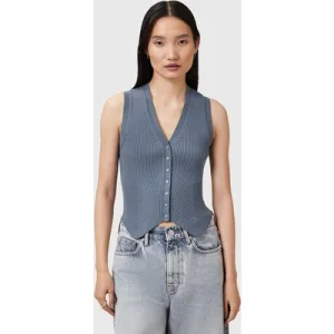 AllSaints Cruz Waistcoat Flint Grey