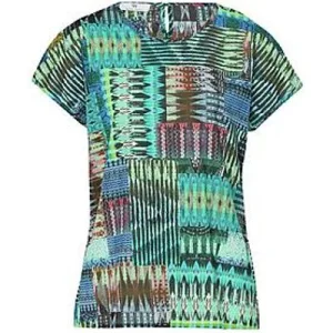 Shirtblouse 100% katoen dessin Van Peter Hahn turquoise