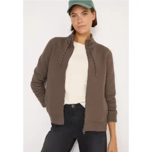 Cecil Dames Sweatjack met textuur in Bruin