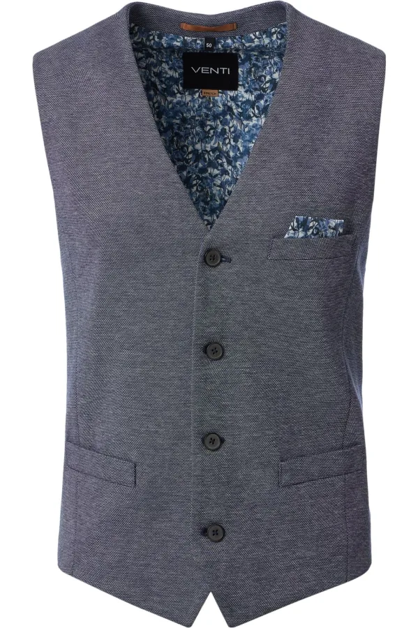 Venti Vest blauw, Effen