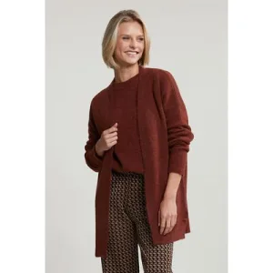 River Woods Brown Long V-neck Cardigan Long Sleeves