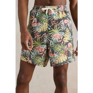 White Stuff Flamingo Swimshort Black Printed