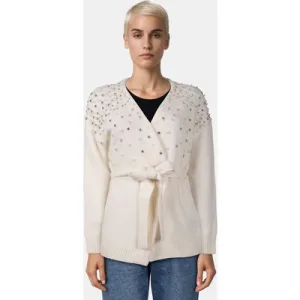 GUESS Sibilla Belted Cardi Pale Pearl