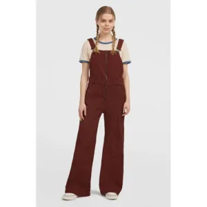 O’Neill corduroy wide leg high waist tuinbroek donkerbruin