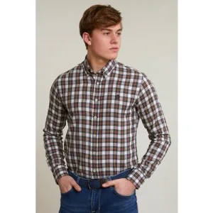 River Woods Custom Fit Checked Shirt Green/beige