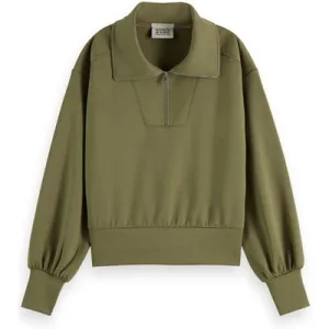Scotch & Soda Modal Utility Sweatshirt Washed Military