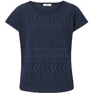 Shirt ronde hals en korte, verbrede mouwen Van Peter Hahn blauw