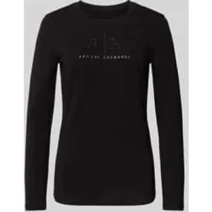 Armani Exchange Shirt met lange mouwen, ronde hals en labelprint