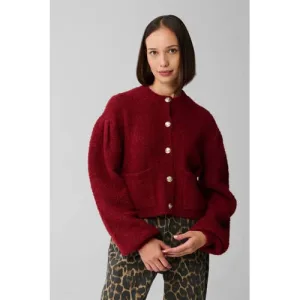 Shoeby gebreid vest met wol donkerrood