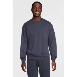 anytime fleece sweater donkerblauw melange