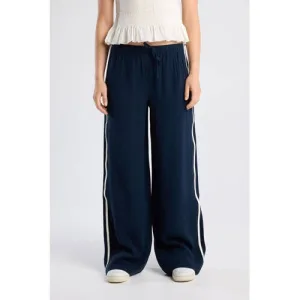 America Today wide leg high waist broek donkerblauw