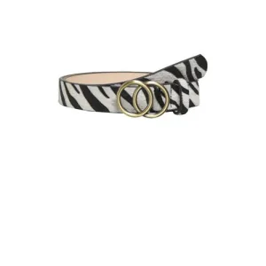ONLY CARMAKOMA riem CARRASMI met zebraprint zwart/wit