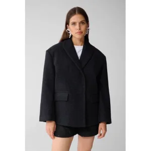 Shoeby oversized blazer met wol grijs