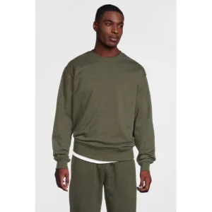 anytime fleece sweater khaki melange